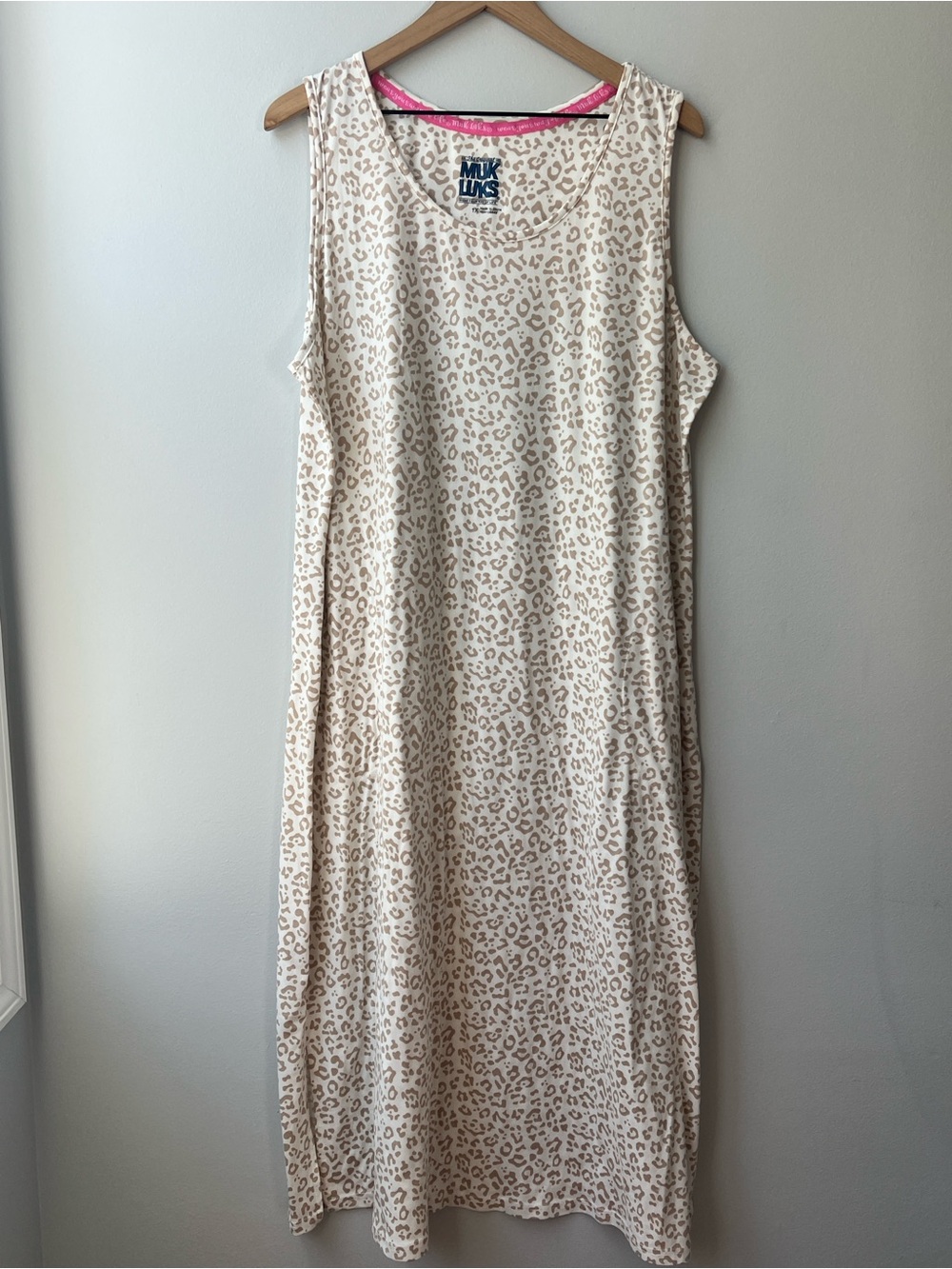 Muk Luks animal print maxi pullover dress womens size 1X